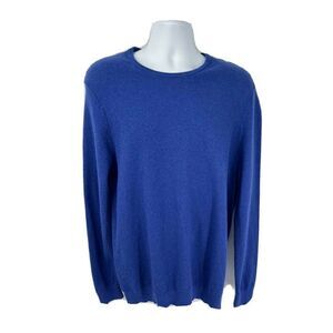 WoolOvers Blue Sweater Organic Cotton And Cashmere Textured